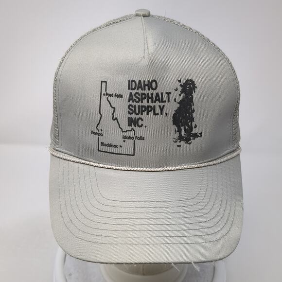 Idaho Asphalt Supply Inc Trucker Hat Gray One Size Adjustable Mesh Back Mohr's - Picture 2 of 10